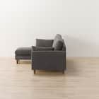 傷・汚れに強い カウチソファ 布張りタイプ (CS03 Nシールド DGY/木脚MBR) 12枚目画像