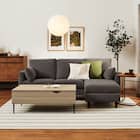 傷・汚れに強い カウチソファ 布張りタイプ (CS03 Nシールド DGY/木脚MBR) 22枚目画像