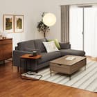 傷・汚れに強い カウチソファ 布張りタイプ (CS03 Nシールド DGY/木脚MBR) 23枚目画像