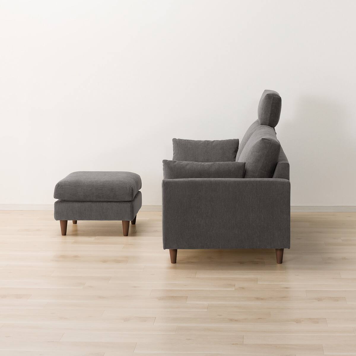 傷・汚れに強い 3人掛けソファ + スツール + ヘッドレスト1個セット 布