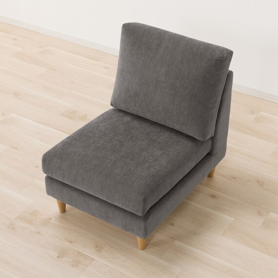 傷・汚れに強い 1人掛けソファ 布張りタイプ (CS03 Nシールド 肘なし DGY/木脚LBR) 7枚目画像