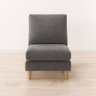 傷・汚れに強い 1人掛けソファ 布張りタイプ (CS03 Nシールド 肘なし DGY/木脚LBR) 8枚目画像