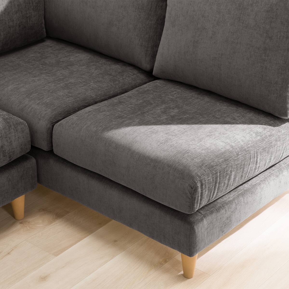 コーナーソファ 布張りタイプ (CS03 左コーナー DGY/木脚LBR) | ニトリ