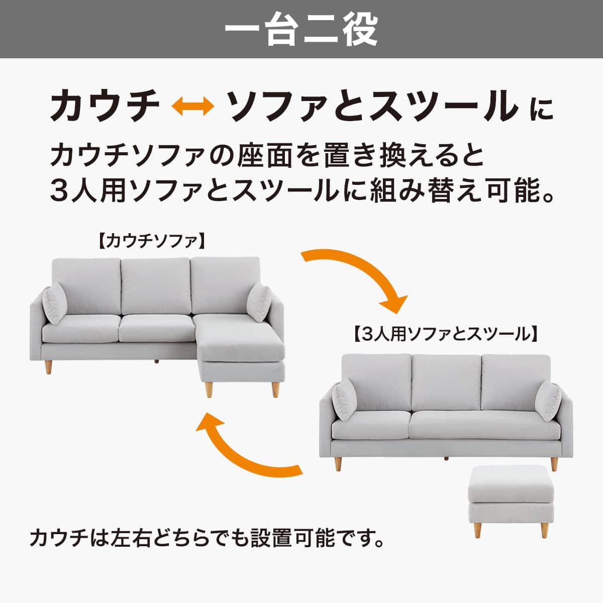 カウチソファ 布張りタイプ (CS03 DBR/木脚MBR) | ニトリネット【公式 カウチソファ 布張りタイプ (CS03 DBR/木脚MBR) | ニトリネット【公式