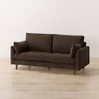 3人掛けソファ 布張りタイプ (CS03 両肘 DBR/木脚MBR) 1枚目画像