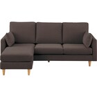 傷・汚れに強い カウチソファ 布張りタイプ (CS03 Nシールド DBR/木脚LBR) 12枚目画像