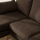 傷・汚れに強い カウチソファ 布張りタイプ (CS03 Nシールド DBR/木脚LBR) 14枚目画像