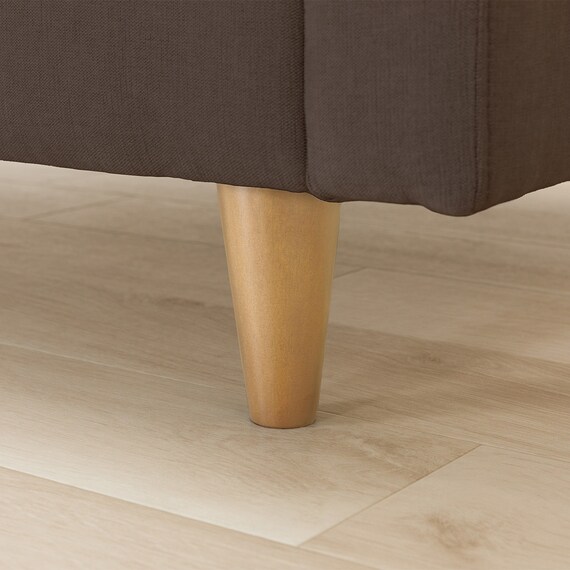 傷・汚れに強い カウチソファ 布張りタイプ (CS03 Nシールド DBR/木脚LBR) 16枚目画像