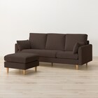 傷・汚れに強い カウチソファ 布張りタイプ (CS03 Nシールド DBR/木脚LBR) 19枚目画像