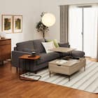 傷・汚れに強い カウチソファ 布張りタイプ (CS03 Nシールド DBR/木脚LBR) 22枚目画像