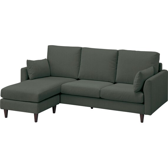 カウチソファ 布張りタイプ (CS03 GR/木脚MBR) 11枚目画像