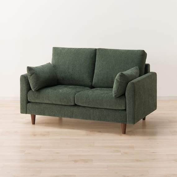 2人掛けソファ 布張りタイプ (CS03 両肘 GR/木脚MBR) 1枚目画像