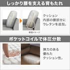 2人掛けソファ 布張りタイプ (CS03 両肘 GR/木脚MBR) 6枚目画像