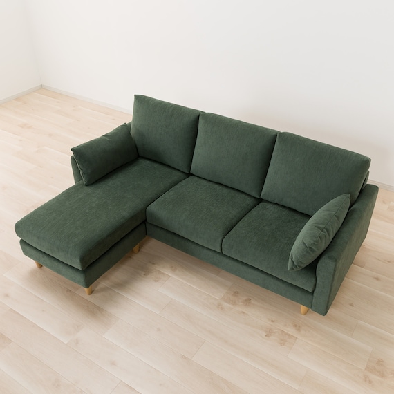 傷・汚れに強い カウチソファ 布張りタイプ (CS03 Nシールド GR/木脚LBR) 10枚目画像