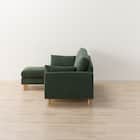 傷・汚れに強い カウチソファ 布張りタイプ (CS03 Nシールド GR/木脚LBR) 12枚目画像