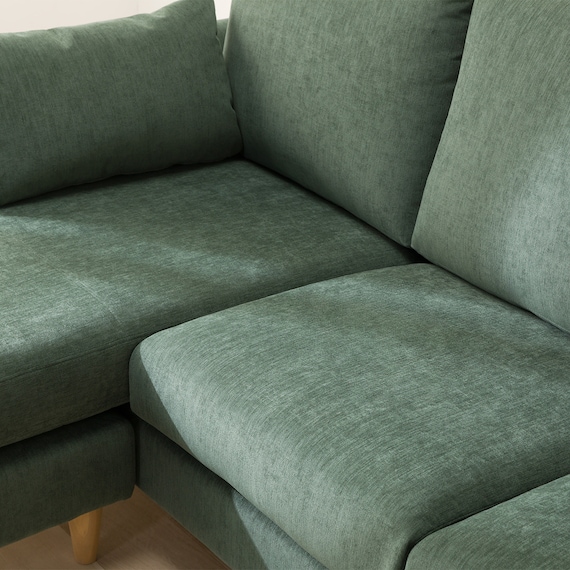 傷・汚れに強い カウチソファ 布張りタイプ (CS03 Nシールド GR/木脚LBR) 14枚目画像