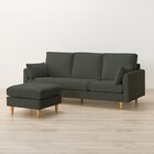 傷・汚れに強い カウチソファ 布張りタイプ (CS03 Nシールド GR/木脚LBR) 19枚目画像