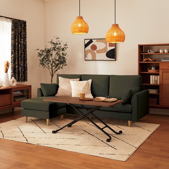 傷・汚れに強い カウチソファ 布張りタイプ (CS03 Nシールド GR/木脚LBR) 22枚目画像