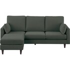 傷・汚れに強い カウチソファ 布張りタイプ (CS03 Nシールド GR/木脚MBR) 12枚目画像