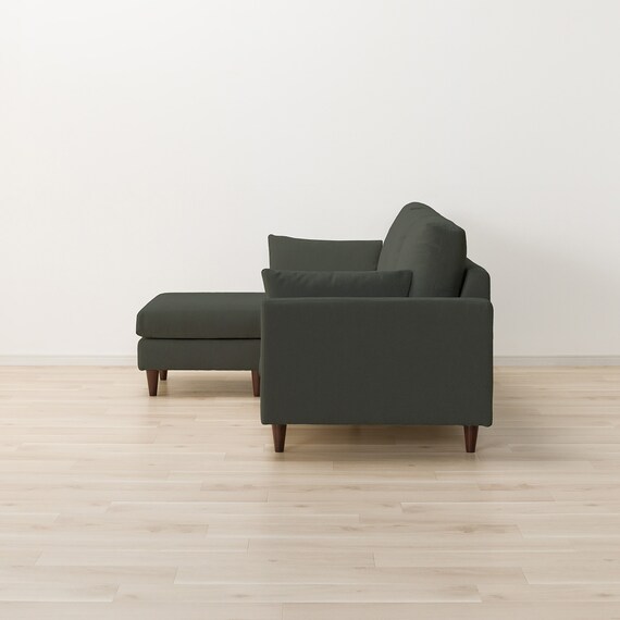 傷・汚れに強い カウチソファ 布張りタイプ (CS03 Nシールド GR/木脚MBR) 13枚目画像