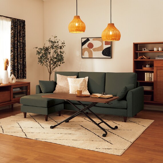 傷・汚れに強い カウチソファ 布張りタイプ (CS03 Nシールド GR/木脚MBR) 22枚目画像