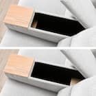 2人掛け電動リクライニングソファ + 収納ユニット 布張りタイプ (KK6133 LGY) 10枚目画像