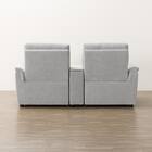 2人掛け電動リクライニングソファ + 収納ユニット 布張りタイプ (KK6133 LGY) 13枚目画像