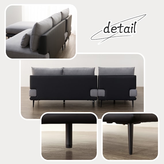 カウチソファセット 布張りタイプ(SV05 GY) 7枚目画像