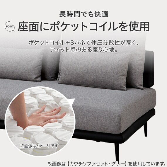 カウチソファセット 布張りタイプ(SV05 GR) 3枚目画像