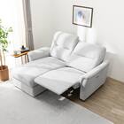 2人掛け電動リクライニングソファ＋収納カウチソファセット 布張りタイプ (KK6133 右カウチ LGY) 6枚目画像