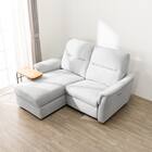 2人掛け電動リクライニングソファ＋収納カウチソファセット 布張りタイプ (KK6133 右カウチ LGY) 10枚目画像