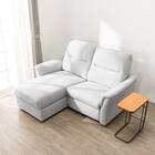 2人掛け電動リクライニングソファ＋収納カウチソファセット 布張りタイプ (KK6133 右カウチ LGY) 11枚目画像