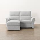 2人掛け電動リクライニングソファ＋収納カウチソファセット 布張りタイプ (KK6133 右カウチ LGY) 13枚目画像