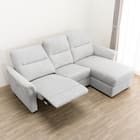 2人掛け電動リクライニングソファ + 収納カウチ + テーブルユニット 布張りタイプ (KK6133 左カウチ LGY) 11枚目画像