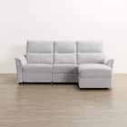 2人掛け電動リクライニングソファ + 収納カウチ + テーブルユニット 布張りタイプ (KK6133 左カウチ LGY) 15枚目画像