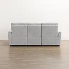 2人掛け電動リクライニングソファ + 収納カウチ + テーブルユニット 布張りタイプ (KK6133 左カウチ LGY) 16枚目画像