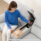 2人掛け電動リクライニングソファ + 収納カウチ + 収納ユニット 布張りタイプ (KK6133 左カウチ LGY) 11枚目画像