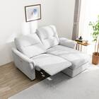 2人掛け電動リクライニングソファ＋収納カウチソファセット 布張りタイプ (KK6133 左カウチ LGY) 6枚目画像