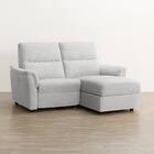 2人掛け電動リクライニングソファ＋収納カウチソファセット 布張りタイプ (KK6133 左カウチ LGY) 12枚目画像