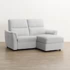 2人掛け電動リクライニングソファ+収納カウチソファセット 布張りタイプ (KK6133 左カウチ LGY) 12枚目画像