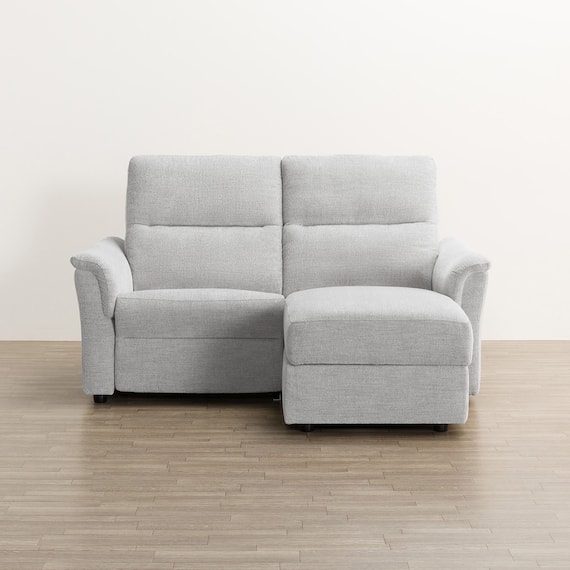 2人掛け電動リクライニングソファ+収納カウチソファセット 布張りタイプ (KK6133 左カウチ LGY) 13枚目画像