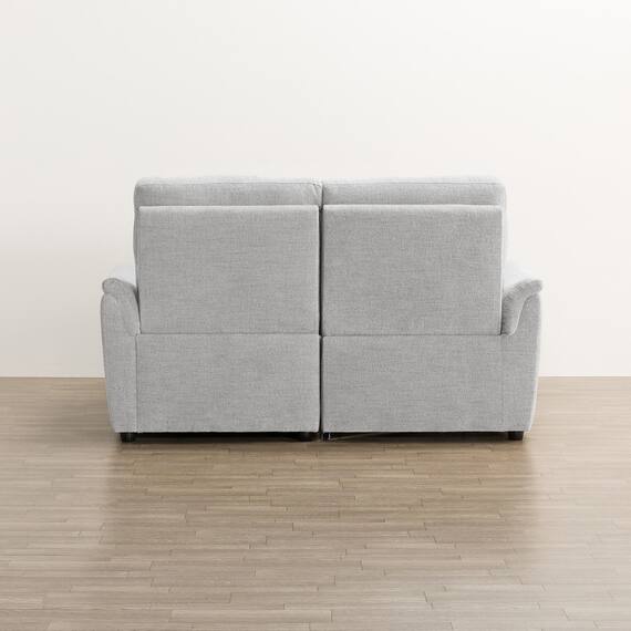 2人掛け電動リクライニングソファ＋収納カウチソファセット 布張りタイプ (KK6133 左カウチ LGY) 16枚目画像