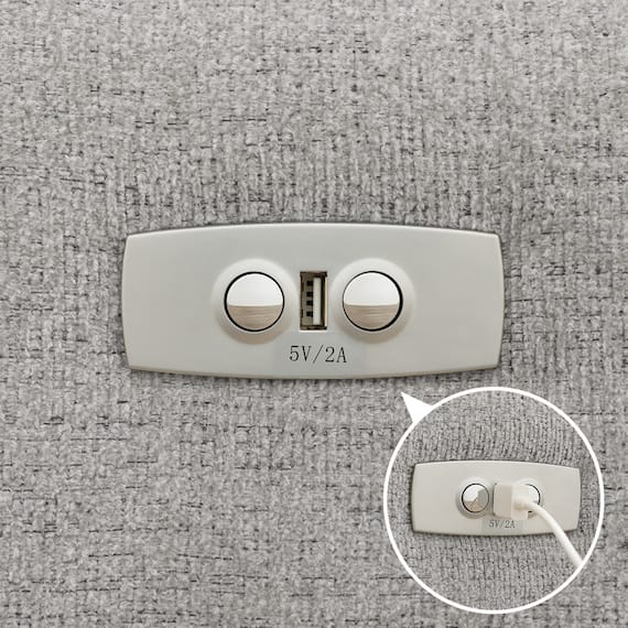 2人掛け電動リクライニングソファ+収納カウチソファセット 布張りタイプ (KK6133 左カウチ LGY) 17枚目画像