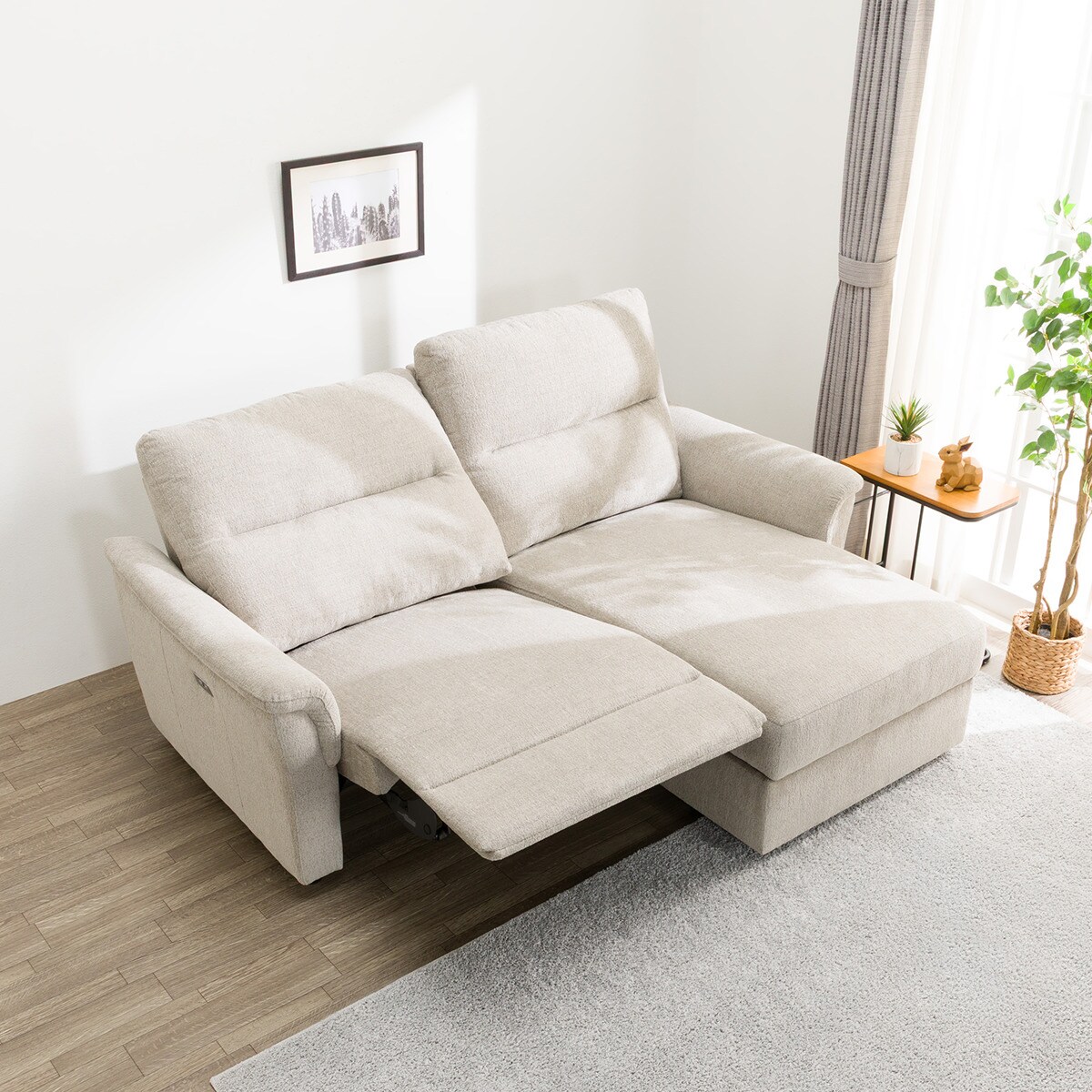 東京23区送料無料　ニトリ 3人掛けソファ カウチソファ オットマン付き コンパクトカウチソファ オットマン付き (BK) | ニトリネット