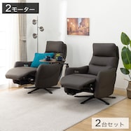 電動リクライニングパーソナルチェア2台セット 本革(一部合成皮革)タイプ (LE01-3 2モーター)