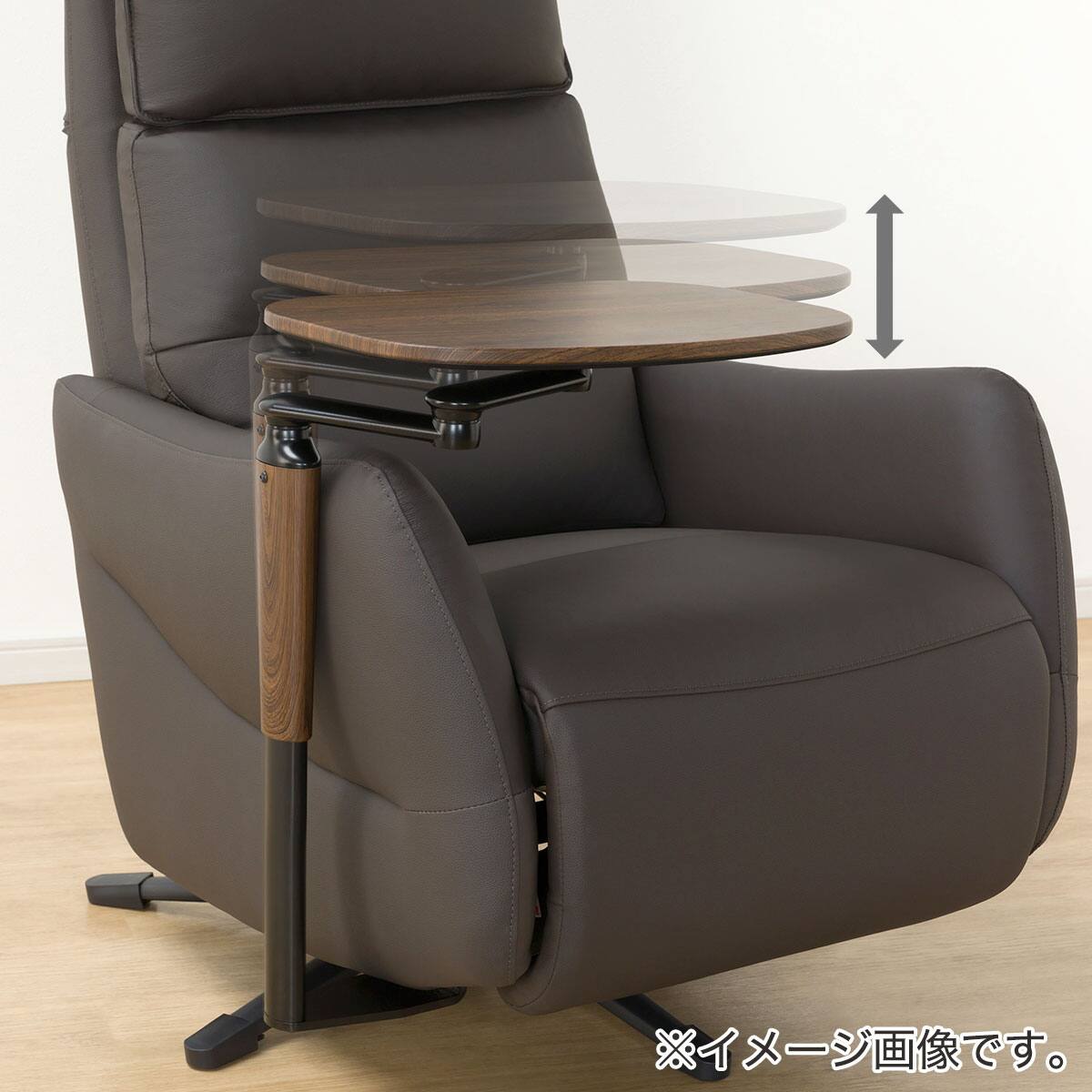 電動リクライニングパーソナルチェア + テーブルセット 本革(一部合成