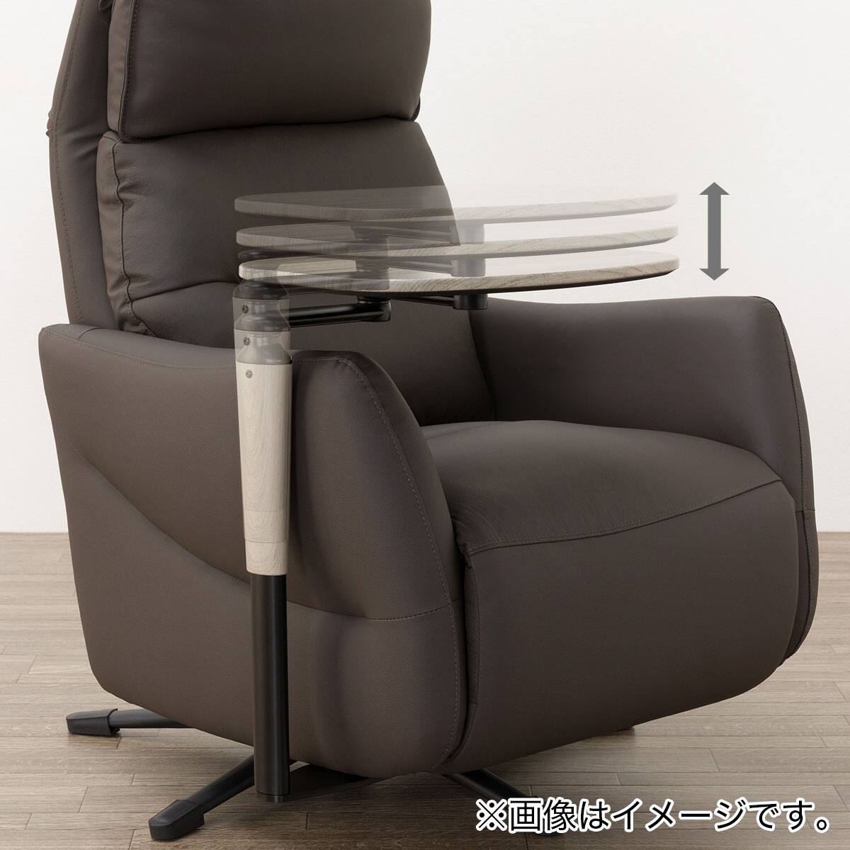 電動リクライニングパーソナルチェア + テーブルセット 本革(一部合成