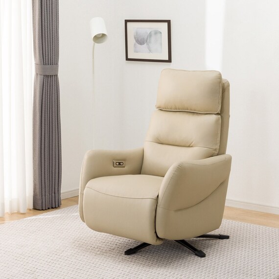 電動リクライニングパーソナルチェア 本革(一部合成皮革)タイプ (LE01-3 2モーター BE) 13枚目画像