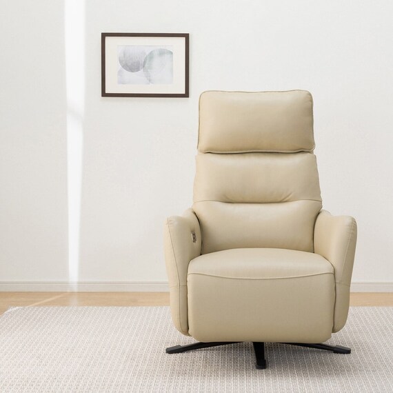 電動リクライニングパーソナルチェア 本革(一部合成皮革)タイプ (LE01-3 2モーター BE) 15枚目画像