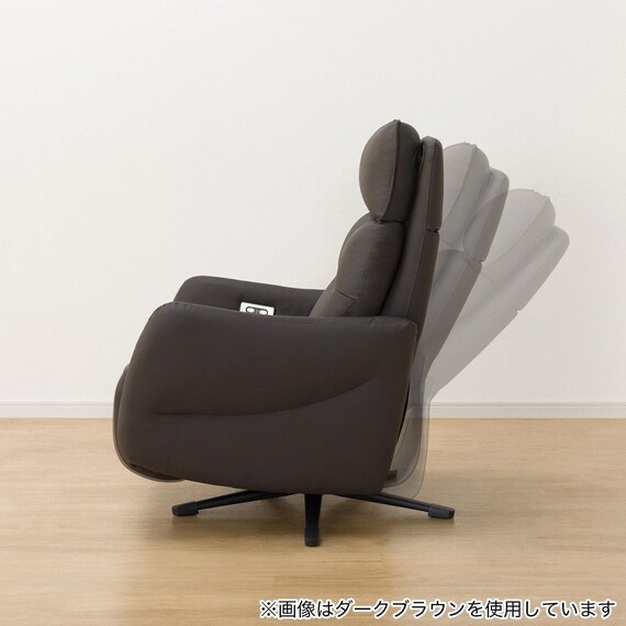 電動リクライニングパーソナルチェア + テーブルセット 本革(一部合成皮革)タイプ (LE01-3 2モーター BK + LE01専用テーブル MBR) 12枚目画像